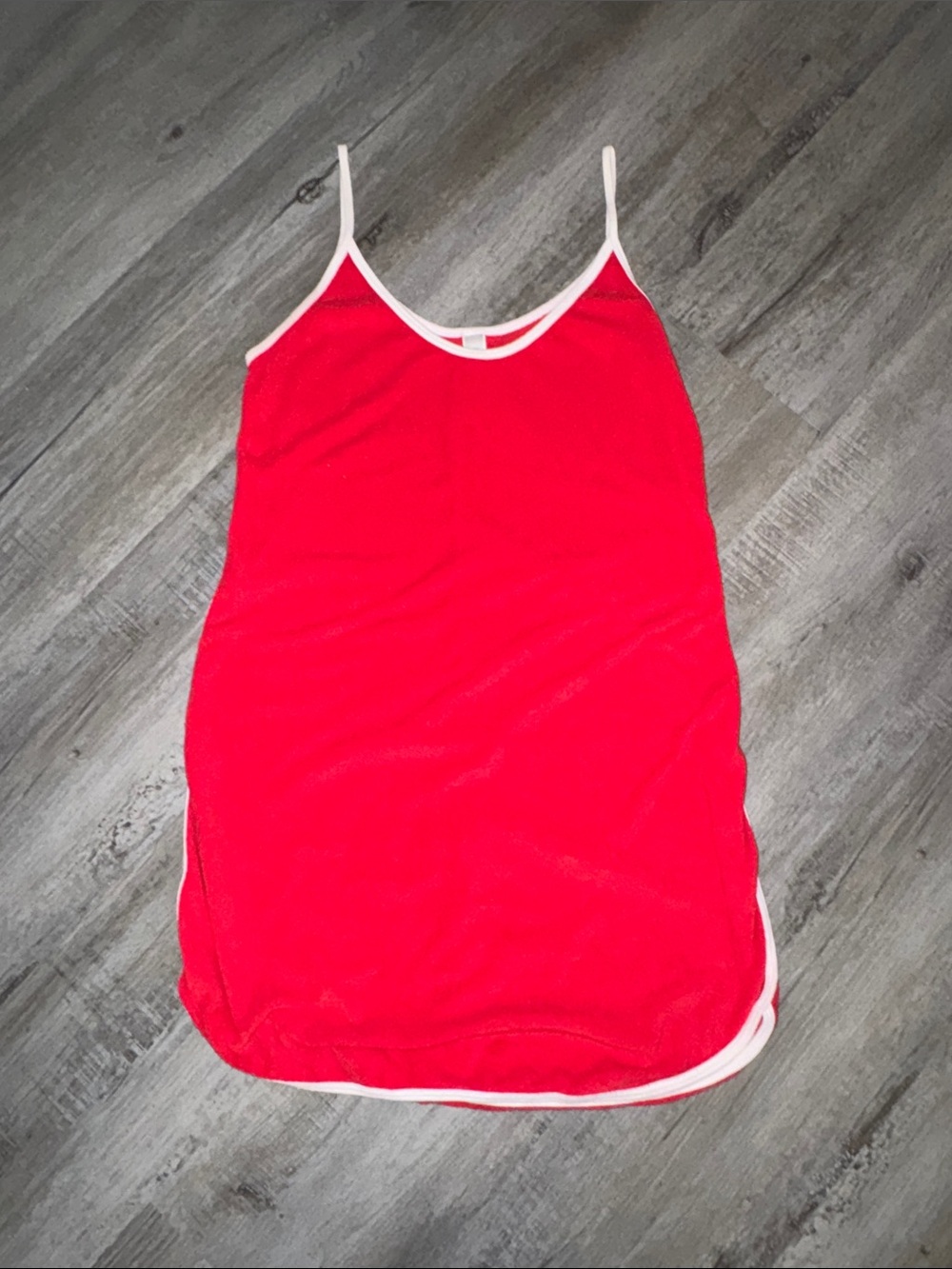 American Apparel Red Mini Dress with White Trim
